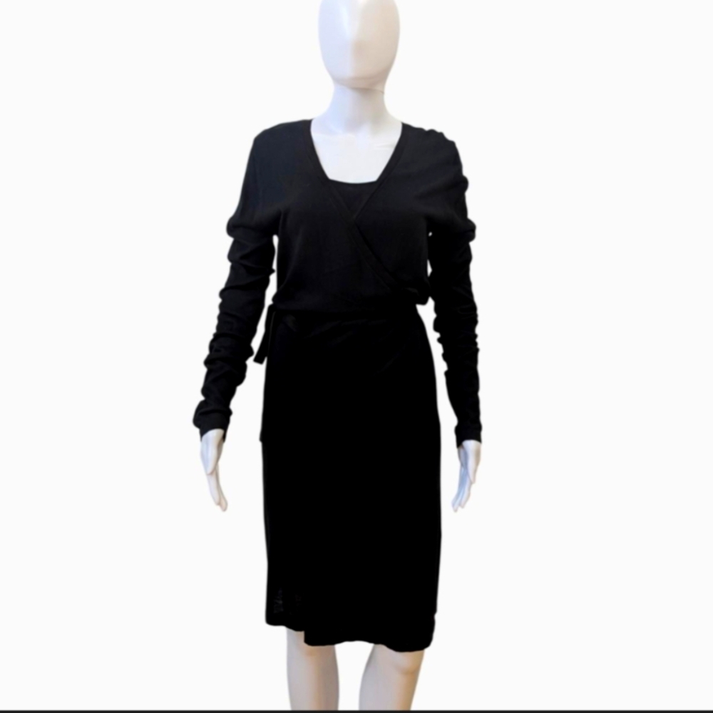 Rudsak black knit wrap dress NWT Size‎ Large